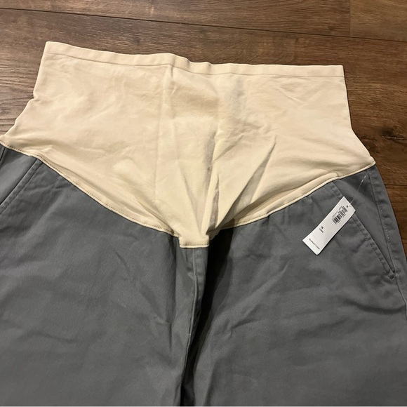 Old Navy Womens 16L 95% Cotton Maternity Bootcut Full Panel Gray Stretch NWT - Picture 3 of 9